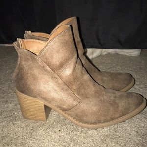 Brown low cut booties